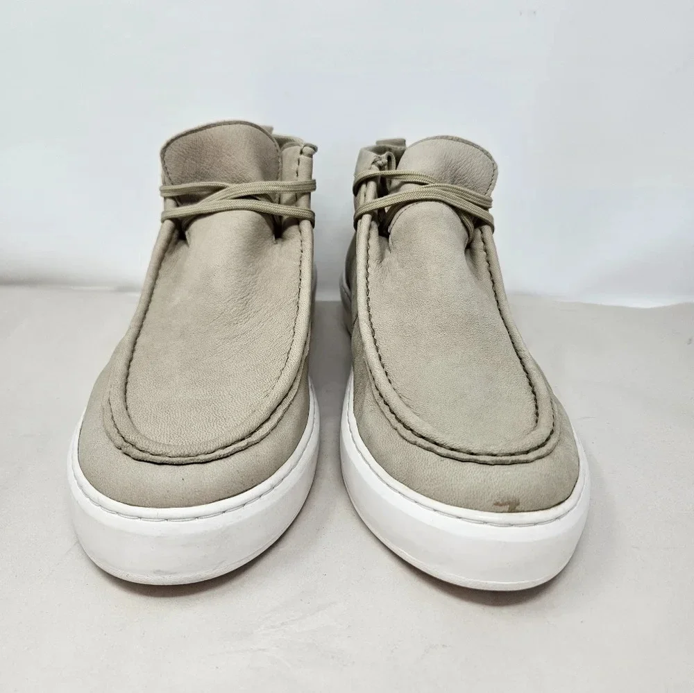 Steve Madden Men's Chukka Sneakers Sz 12 Taupe Leather Lace Up Casual Comfort